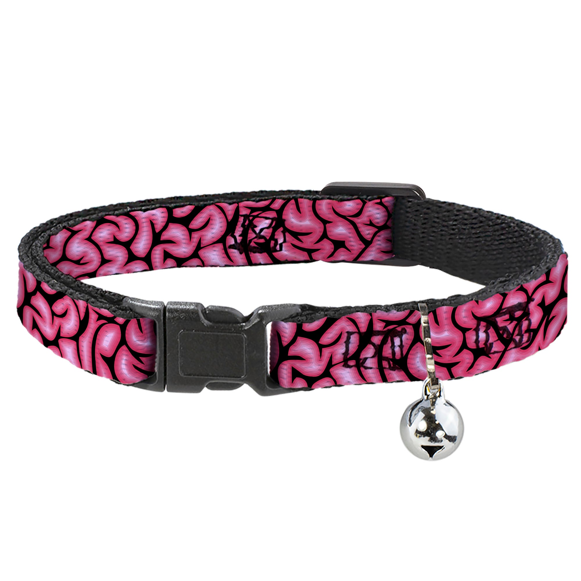 Cat Collar Breakaway - Brains Black Pink Breakaway Cat Collars Buckle-Down