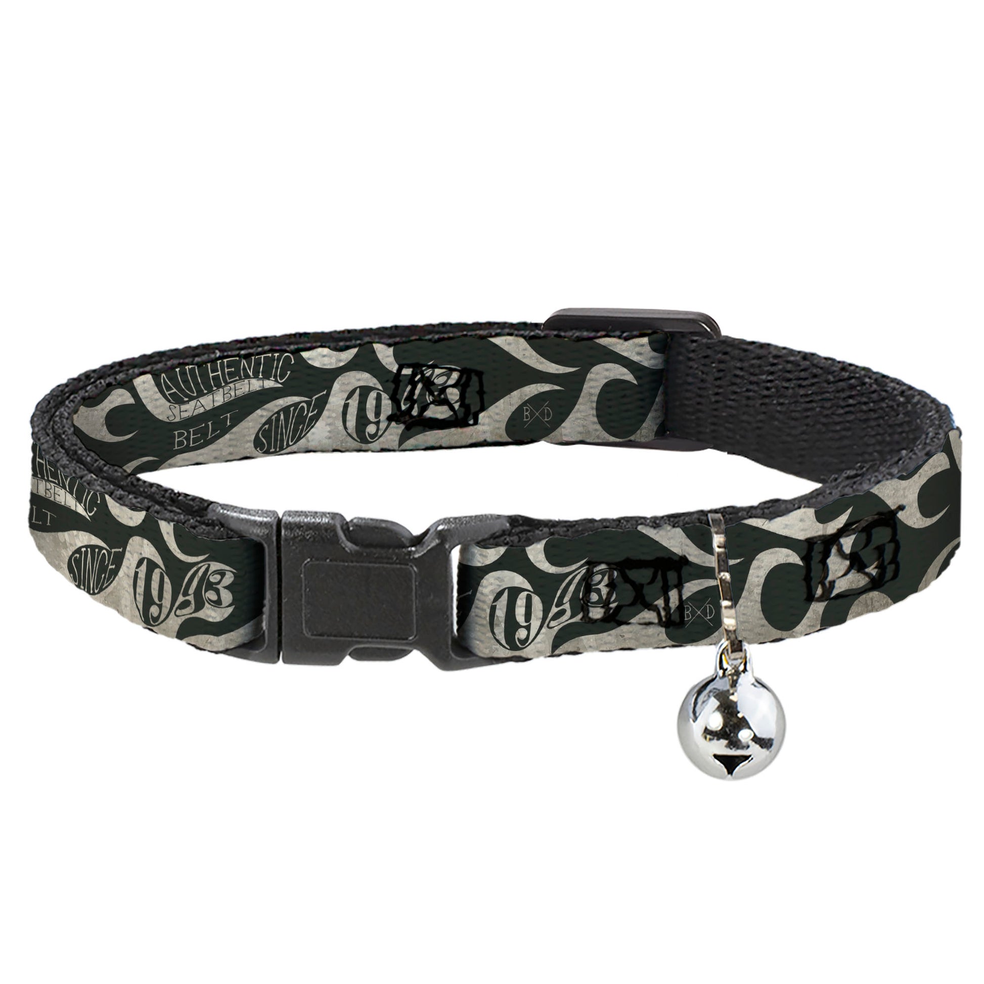 Cat Collar Breakaway - BD AUTHENTIC SEATBELT BELT SINCE 1993 Flames Olive Tan Breakaway Cat Collars Buckle-Down