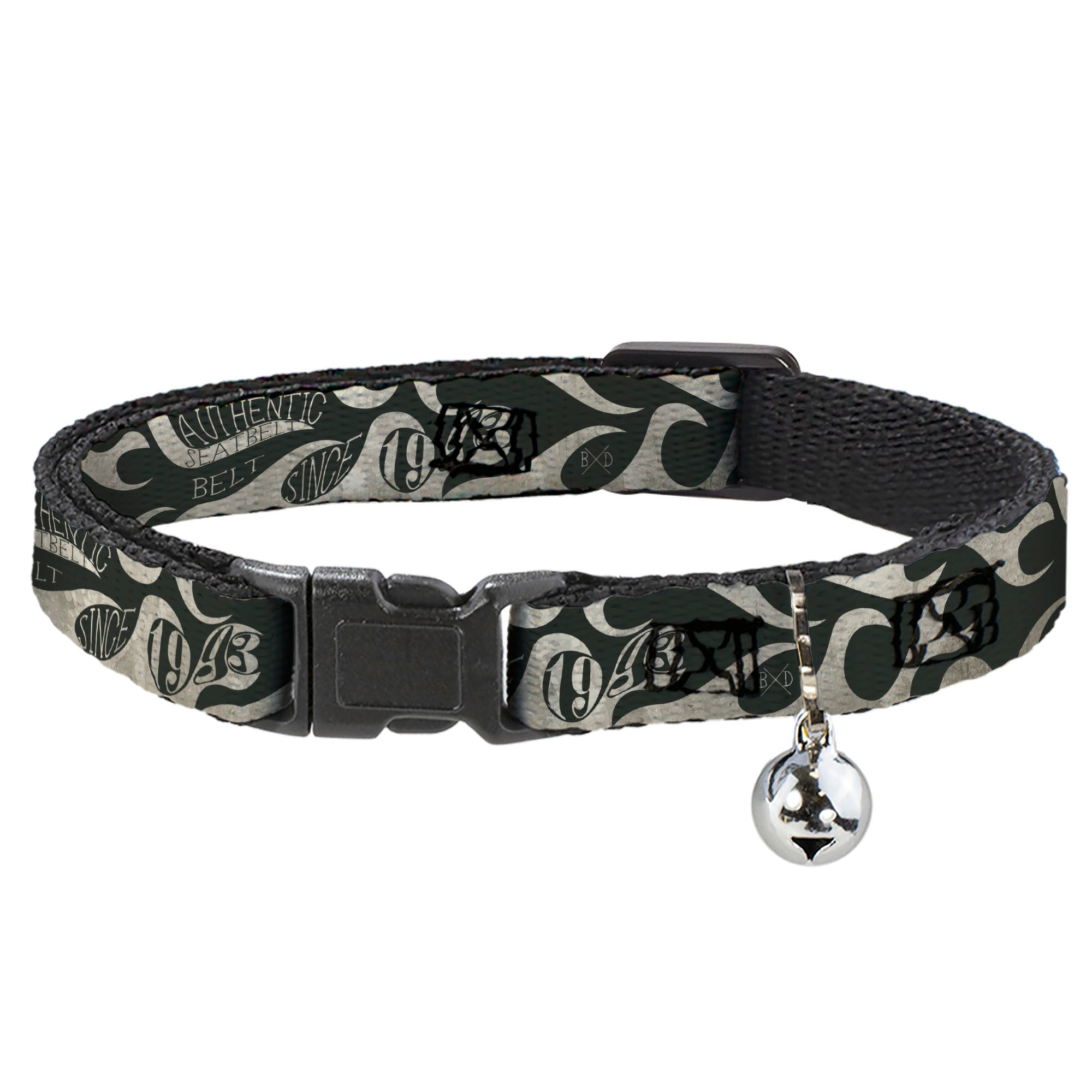 Cat Collar Breakaway - BD AUTHENTIC SEATBELT BELT SINCE 1993 Flames Olive Tan Breakaway Cat Collars Buckle-Down