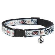 Cat Collar Breakaway - BD AUTHENTIC SEATBELT BELT White Blue Red Breakaway Cat Collars Buckle-Down