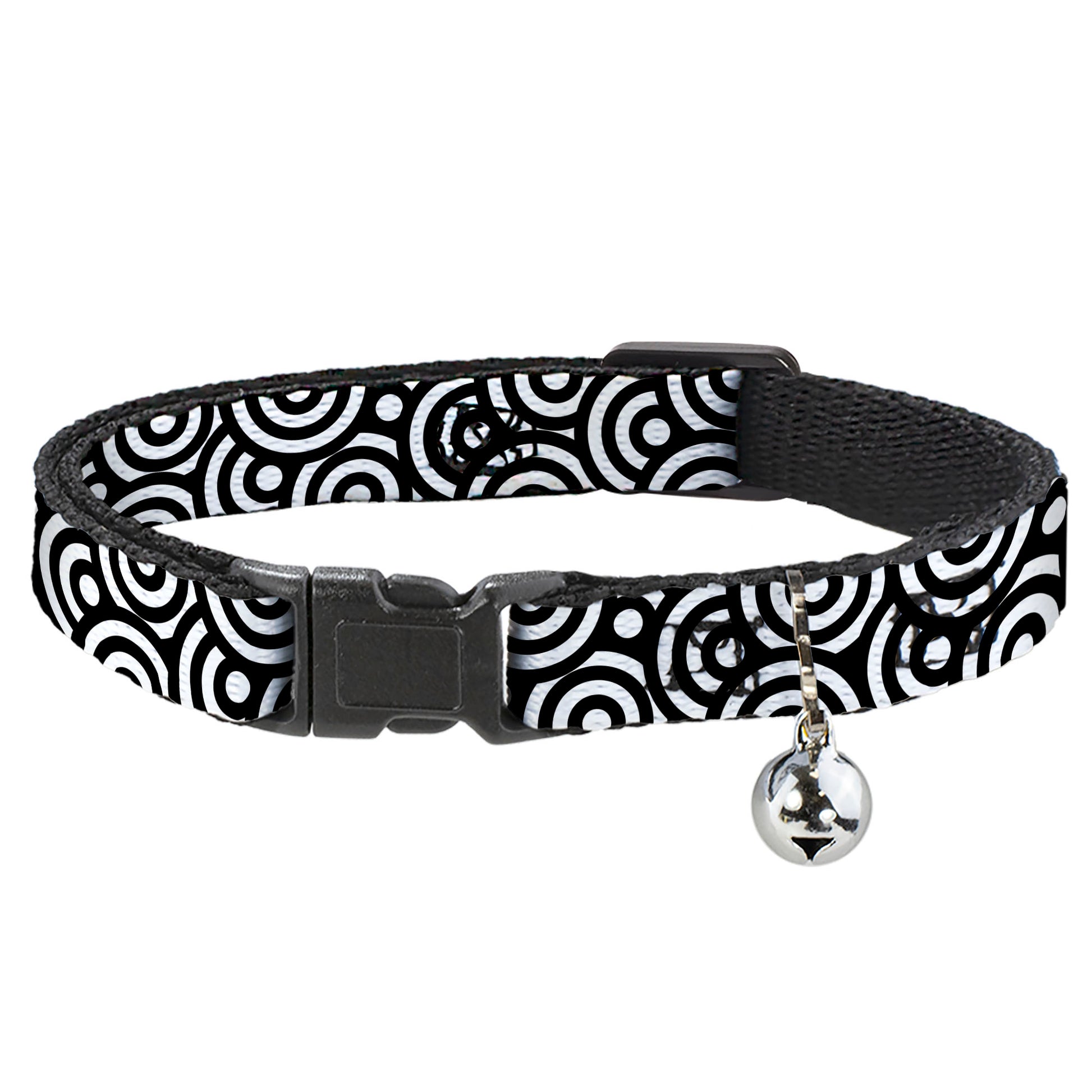 Cat Collar Breakaway - Bullseye Stacked Black White Breakaway Cat Collars Buckle-Down