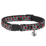 Cat Collar Breakaway - Bullseye Stacked Black White Red Breakaway Cat Collars Buckle-Down