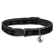 Cat Collar Breakaway - BD Monogram2 Black Gray Breakaway Cat Collars Buckle-Down