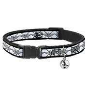 Cat Collar Breakaway - BD Monogram2 White Black Breakaway Cat Collars Buckle-Down