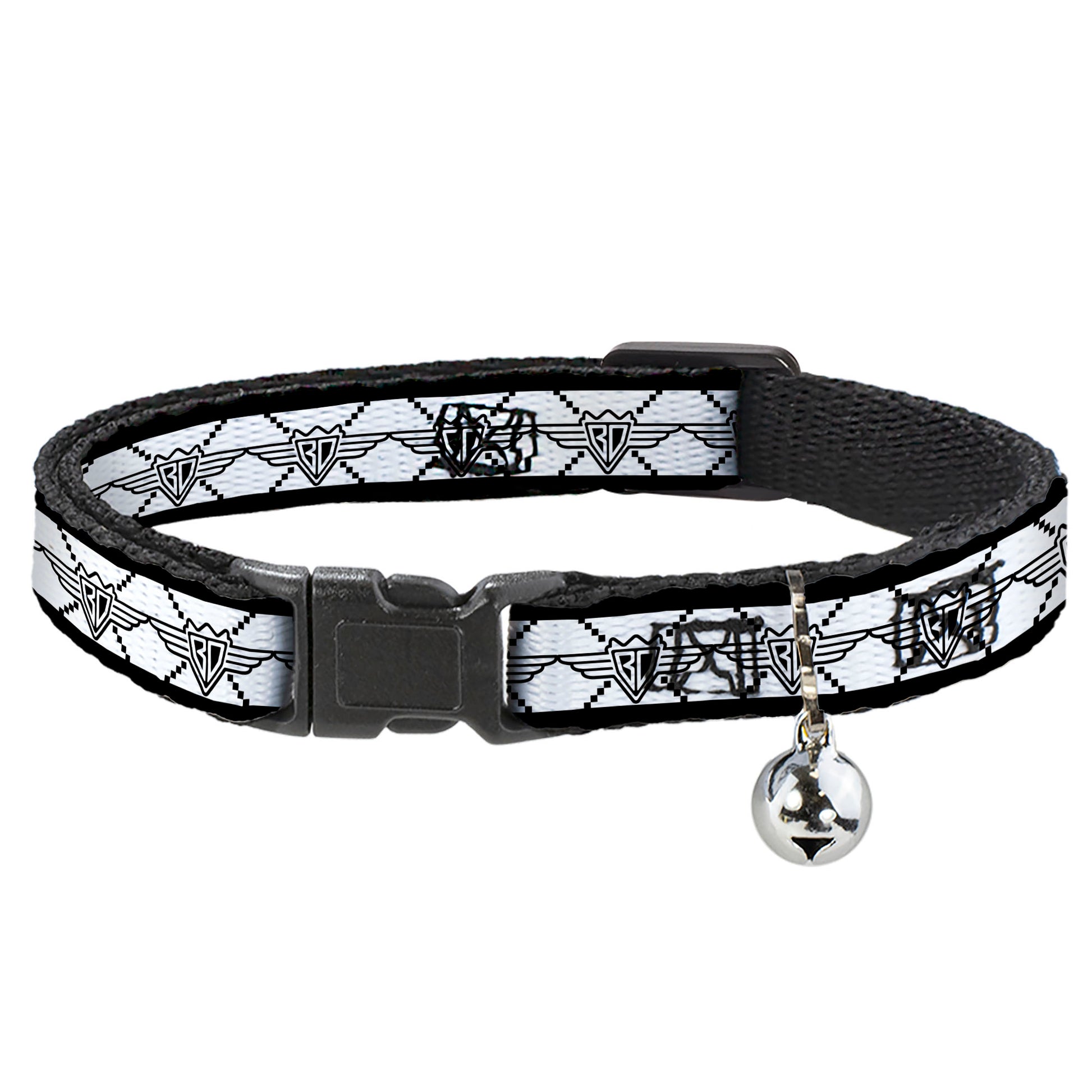 Cat Collar Breakaway - BD Monogram2 White Black Breakaway Cat Collars Buckle-Down