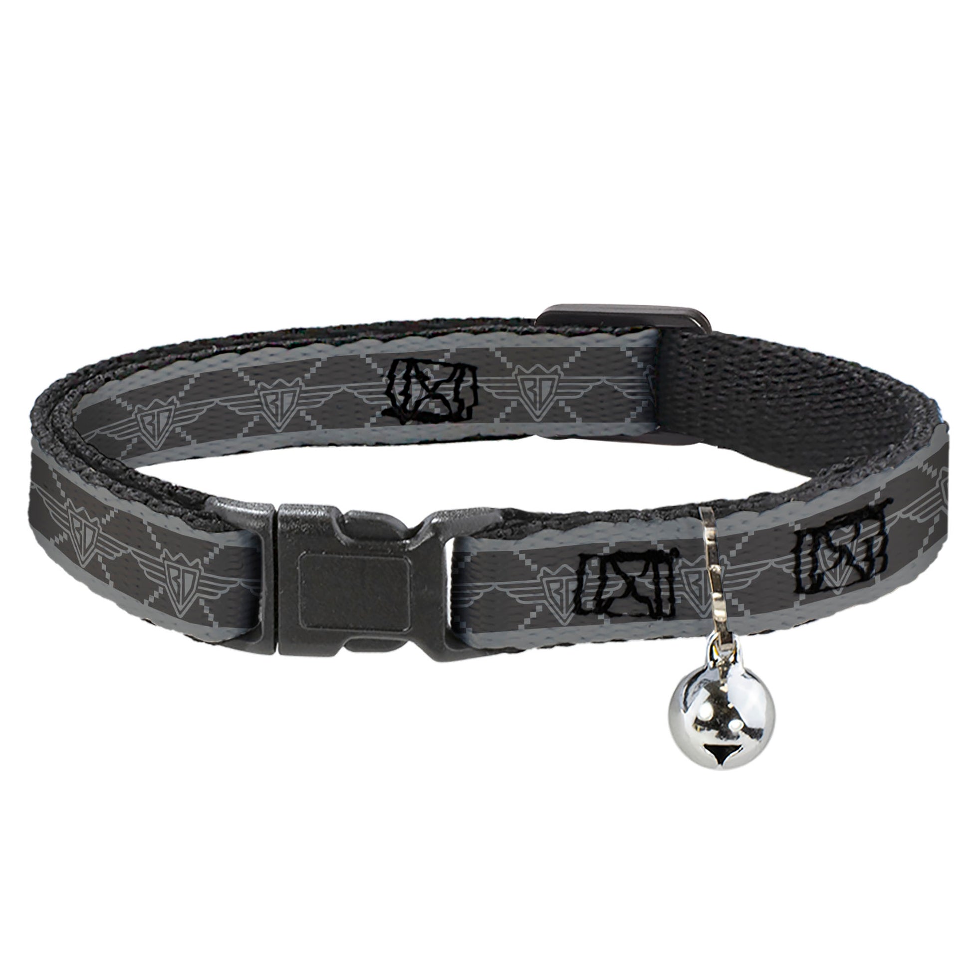Cat Collar Breakaway - BD Monogram2 Grays Breakaway Cat Collars Buckle-Down