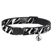 Cat Collar Breakaway - BD Logo BUCKLE-DOWN Script Black White Breakaway Cat Collars Buckle-Down