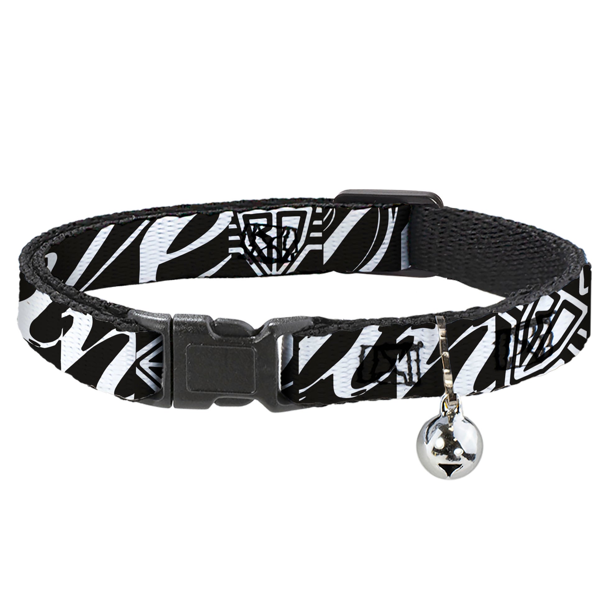 Cat Collar Breakaway - BD Logo BUCKLE-DOWN Script Black White Breakaway Cat Collars Buckle-Down