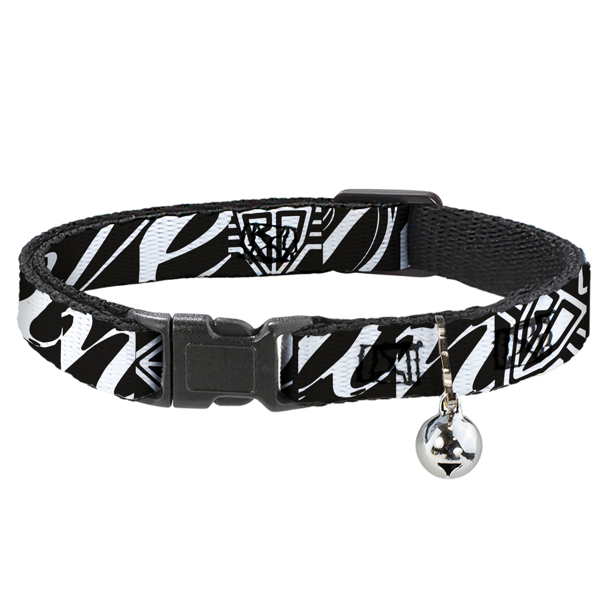 Cat Collar Breakaway - BD Logo BUCKLE-DOWN Script Black White Breakaway Cat Collars Buckle-Down