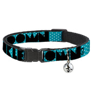 Cat Collar Breakaway - BUCKLE-DOWN Shapes Dot Turquoise White Black Breakaway Cat Collars Buckle-Down