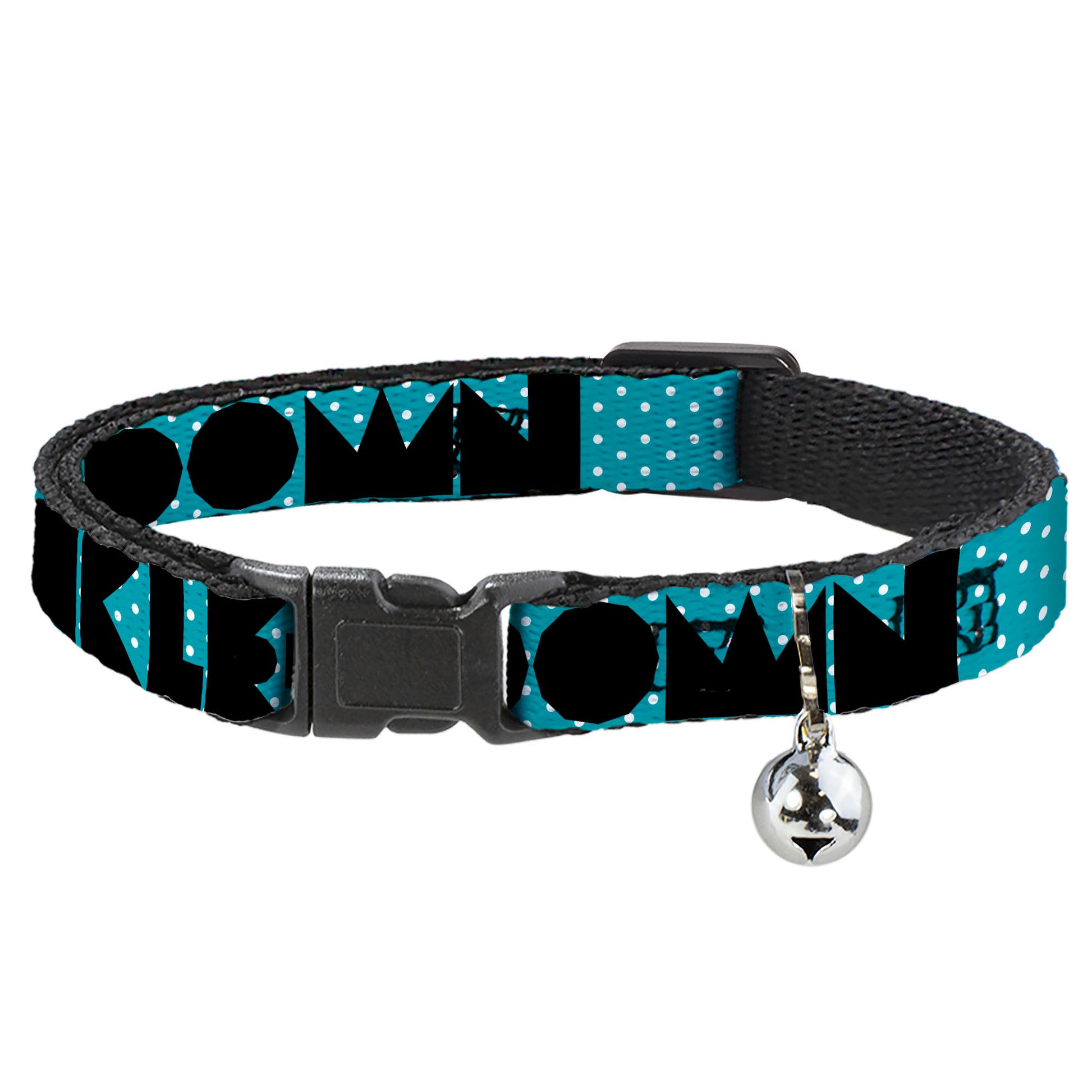 Cat Collar Breakaway - BUCKLE-DOWN Shapes Dot Turquoise White Black Breakaway Cat Collars Buckle-Down