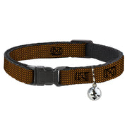 Cat Collar Breakaway - Bone & Paw Monogram Brown Orange Breakaway Cat Collars Buckle-Down