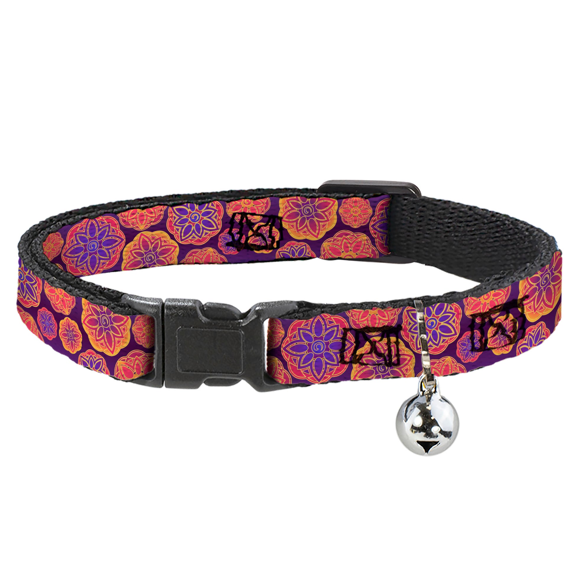 Cat Collar Breakaway - Boho Mandala Purples Oranges Pinks Breakaway Cat Collars Buckle-Down