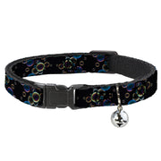 Cat Collar Breakaway - Bubbles Black Iridescent Multi Color Breakaway Cat Collars Buckle-Down