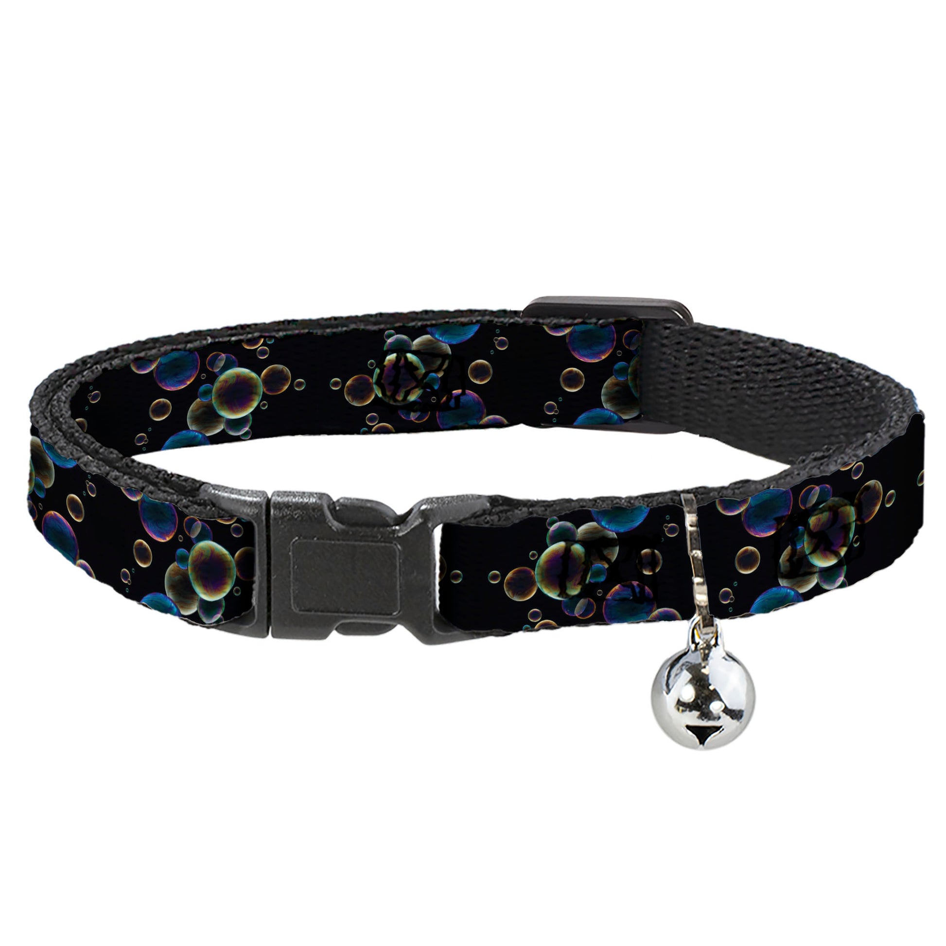 Cat Collar Breakaway - Bubbles Black Iridescent Multi Color Breakaway Cat Collars Buckle-Down