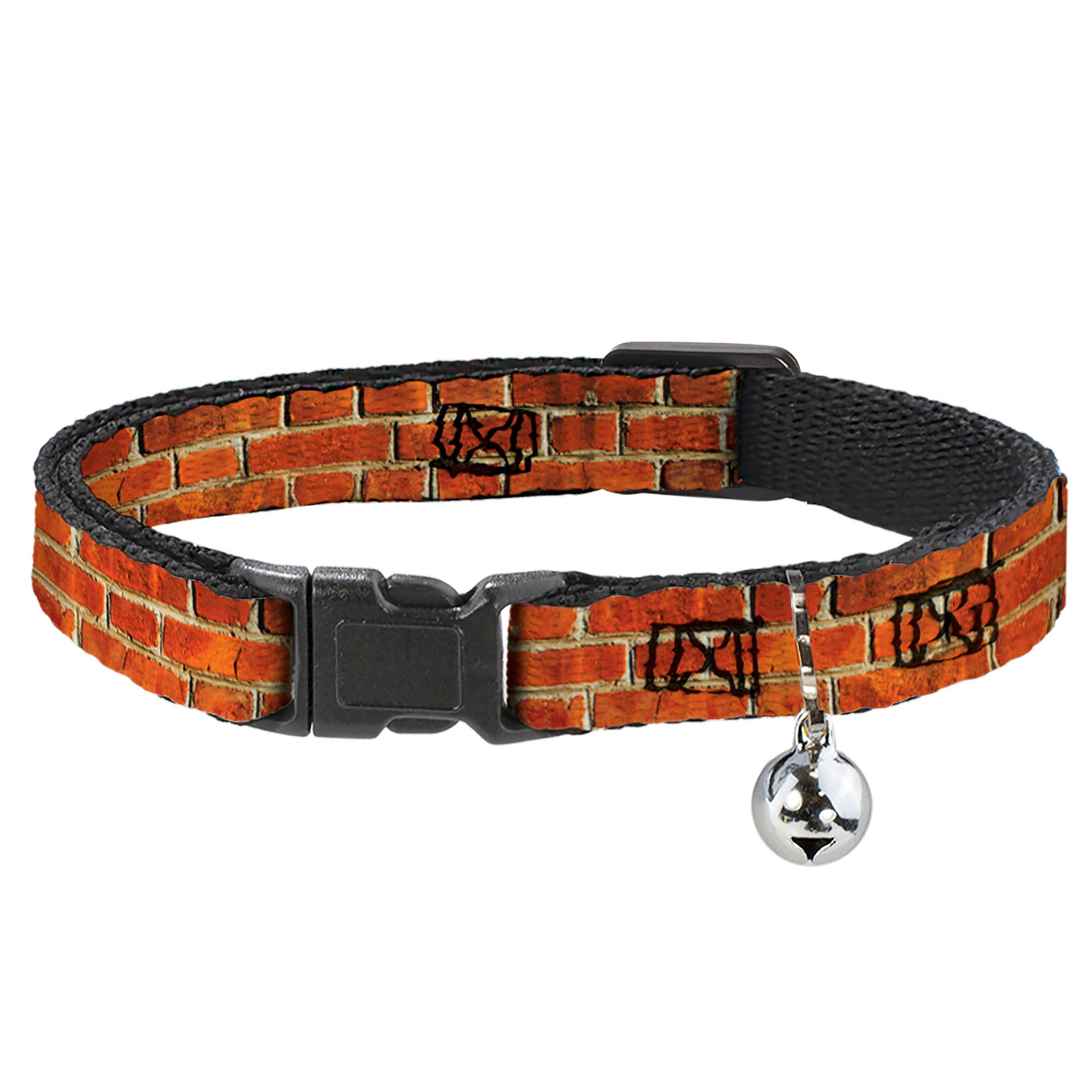 Cat Collar Breakaway with Bell - Brick Wall - NARROW Fits 8.5-12" Breakaway Cat Collars Buckle-Down