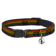 Cat Collar Breakaway - Burlap Texture Rainbow Breakaway Cat Collars Buckle-Down