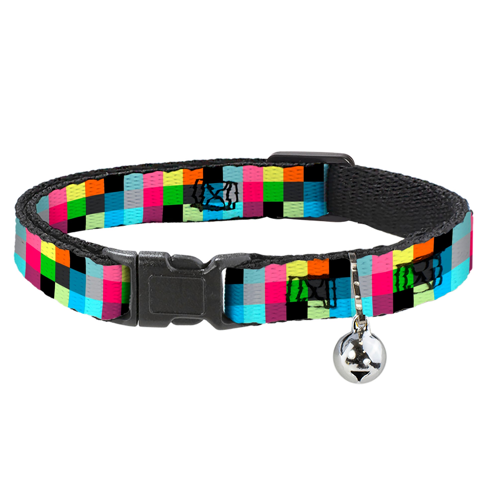 Cat Collar Breakaway - Checker Bright Pastel Breakaway Cat Collars Buckle-Down