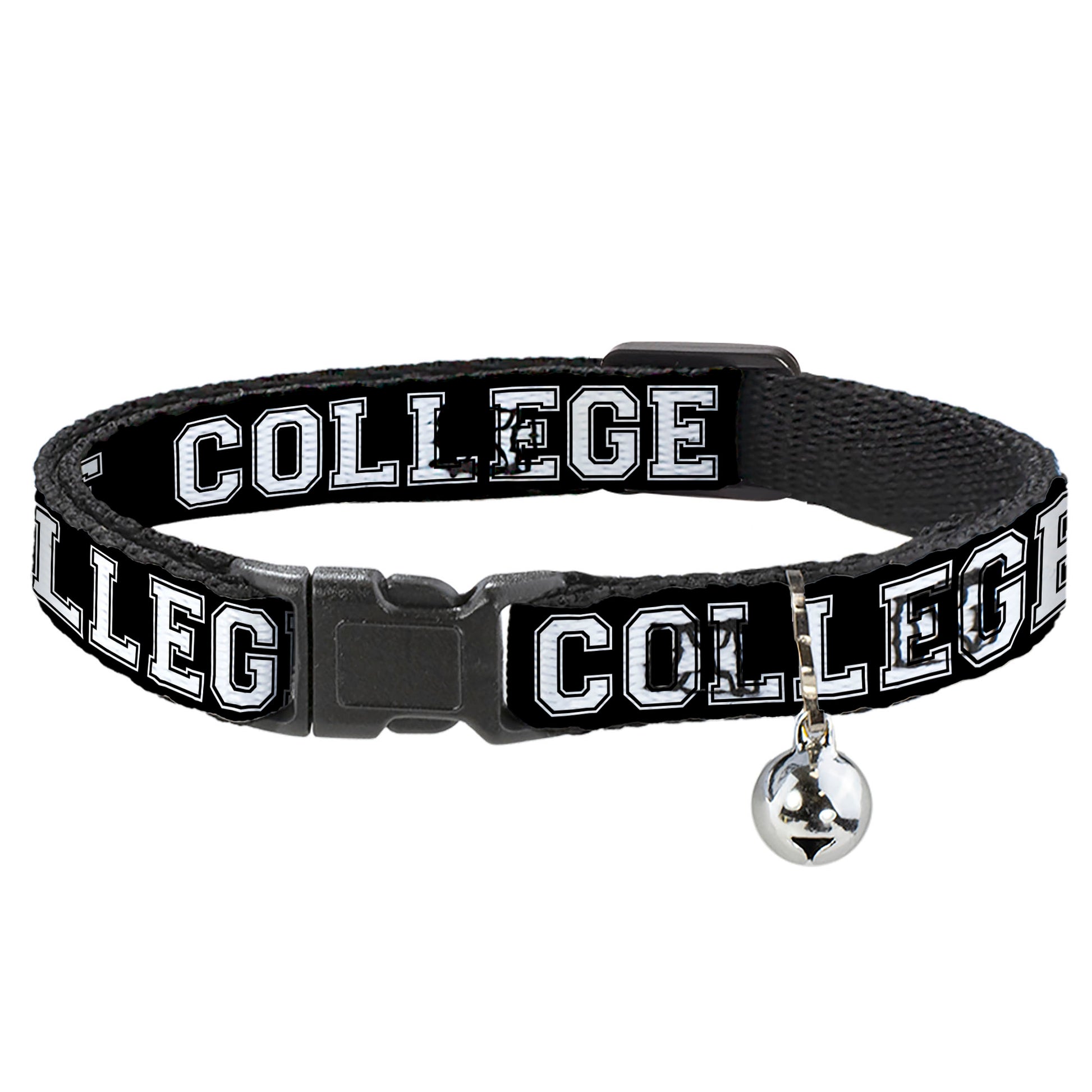 Cat Collar Breakaway - COLLEGE Black White Breakaway Cat Collars Buckle-Down