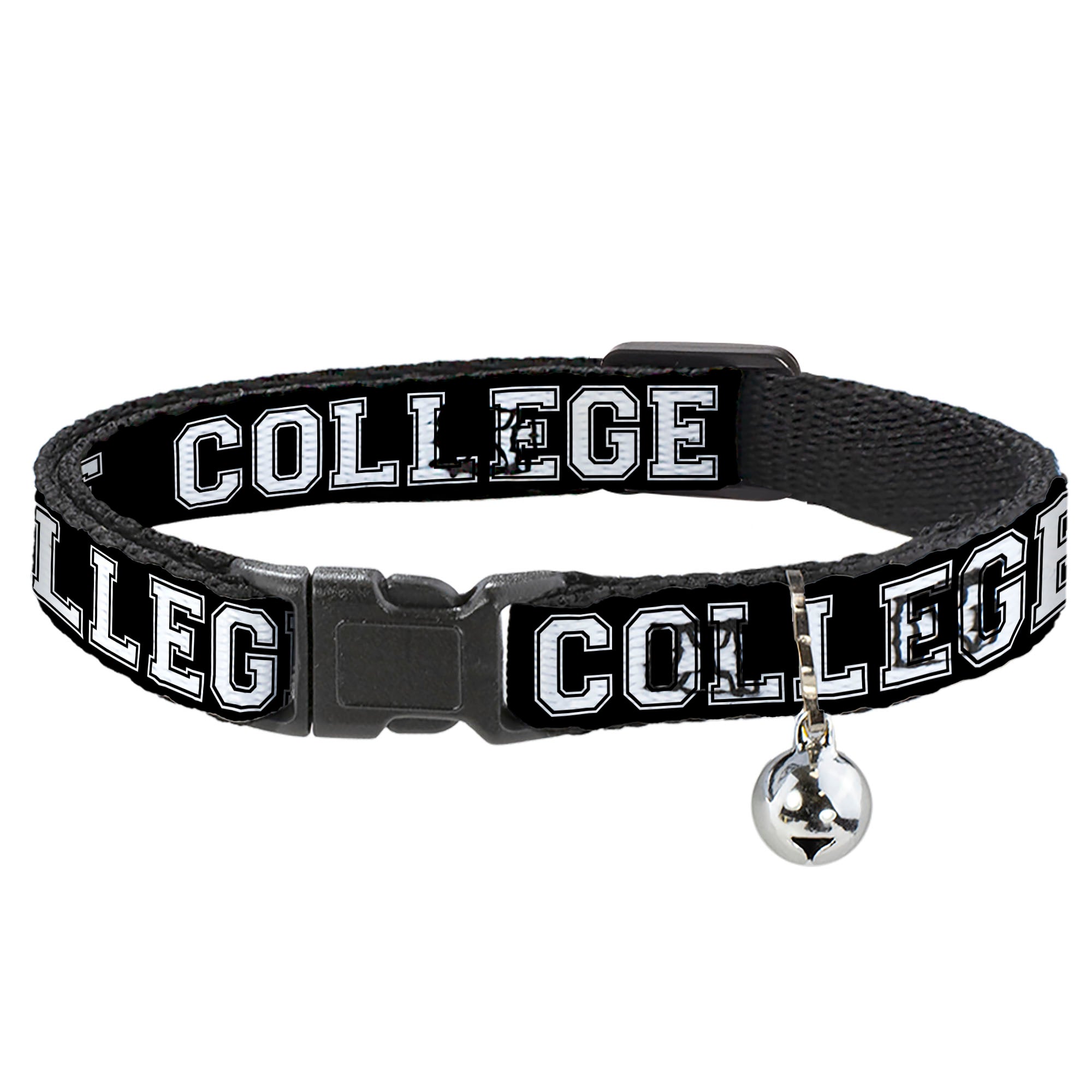 Cat Collar Breakaway - COLLEGE Black White Breakaway Cat Collars Buckle-Down