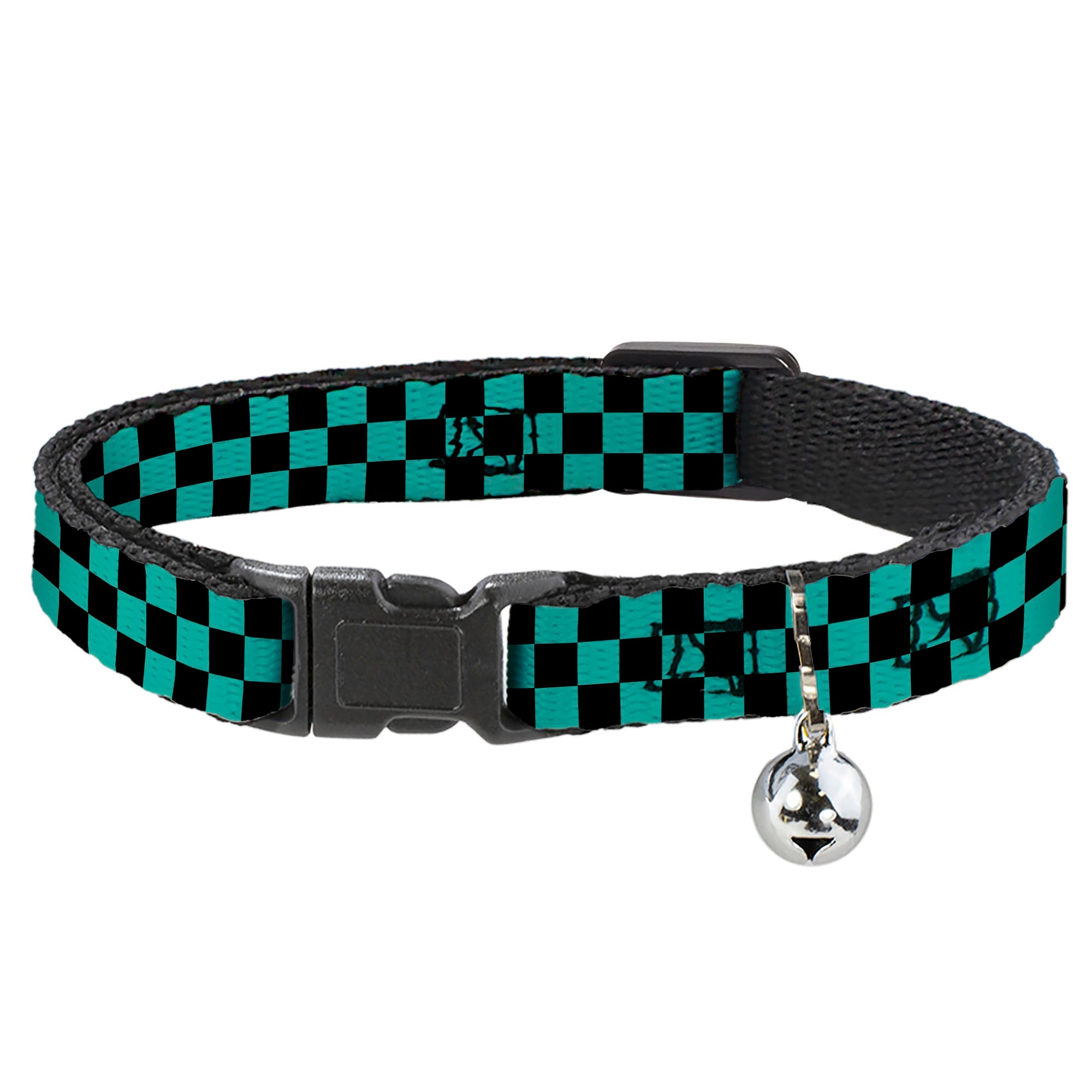 Cat Collar Breakaway - Checker Black Teal Breakaway Cat Collars Buckle-Down