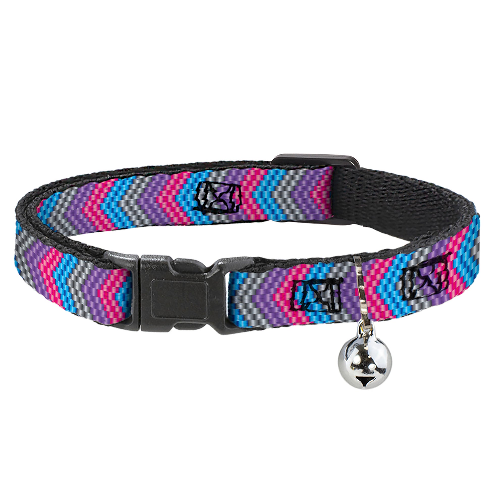 Cat Collar Breakaway - Chevron Weave Gray Lavender Pink Baby Blue Breakaway Cat Collars Buckle-Down