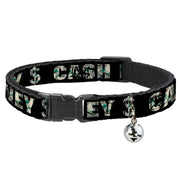 Cat Collar Breakaway - CASH MONEY $ Black Dollars Breakaway Cat Collars Buckle-Down