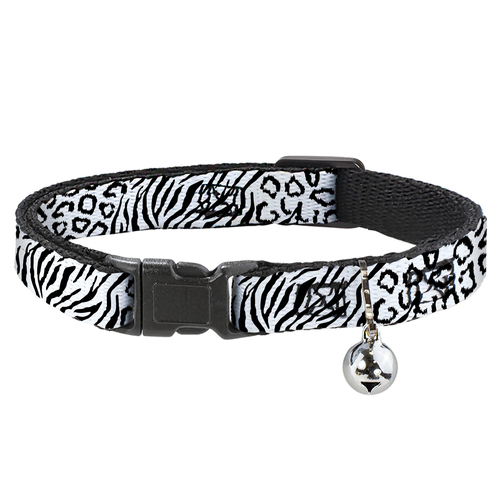 Cat Collar Breakaway - Cheebra White Black Breakaway Cat Collars Buckle-Down