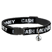 Cat Collar Breakaway - CA$H MONEY Black White Breakaway Cat Collars Buckle-Down