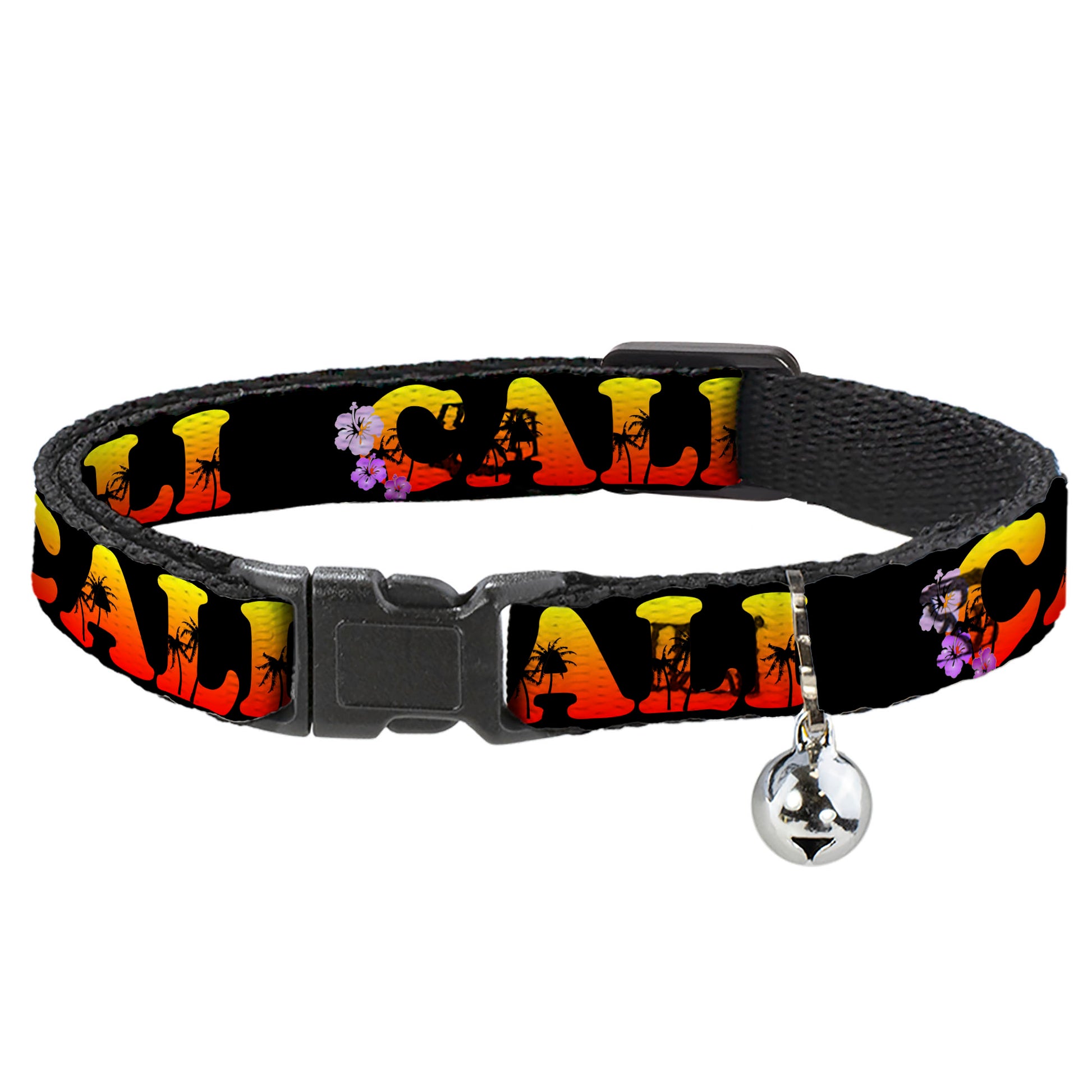 Cat Collar Breakaway - CALI Tropical Black Multi Color Breakaway Cat Collars Buckle-Down
