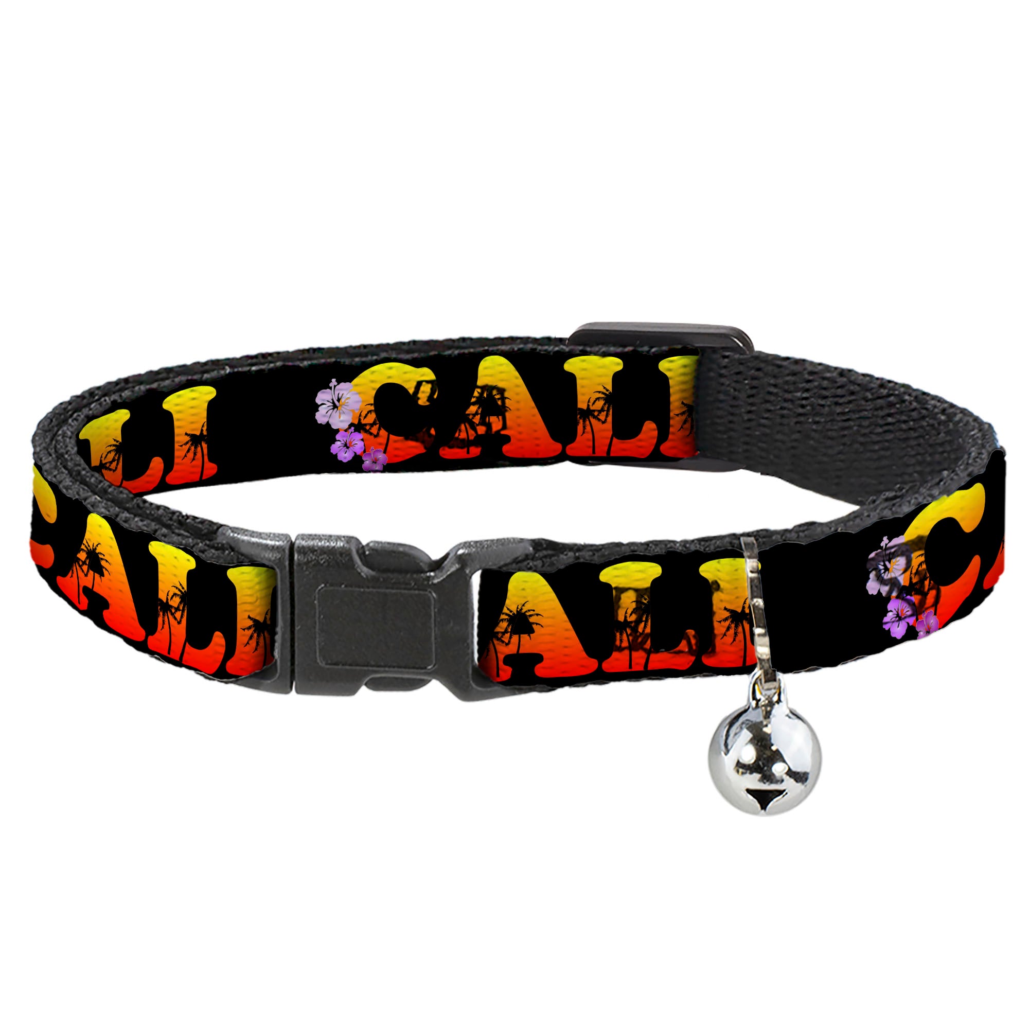 Cat Collar Breakaway - CALI Tropical Black Multi Color Breakaway Cat Collars Buckle-Down
