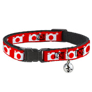 Cat Collar Breakaway - Camera Red White Breakaway Cat Collars Buckle-Down