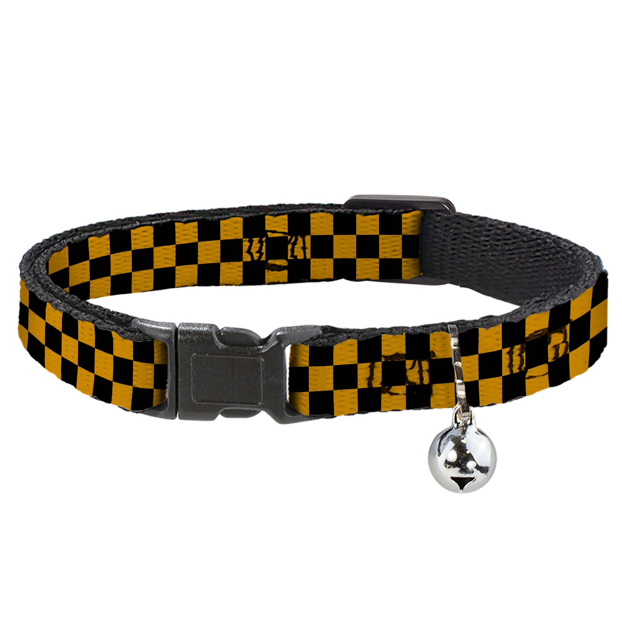 Cat Collar Breakaway - Checker Black Gold Breakaway Cat Collars Buckle-Down