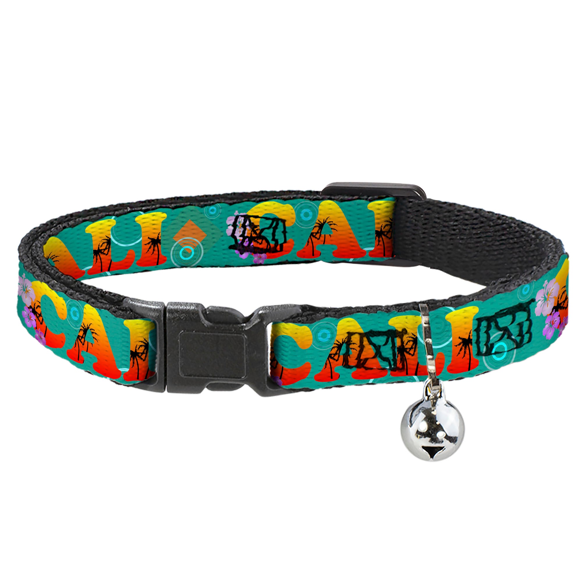 Cat Collar Breakaway - CALI Tropical Aqua Multi Color Breakaway Cat Collars Buckle-Down