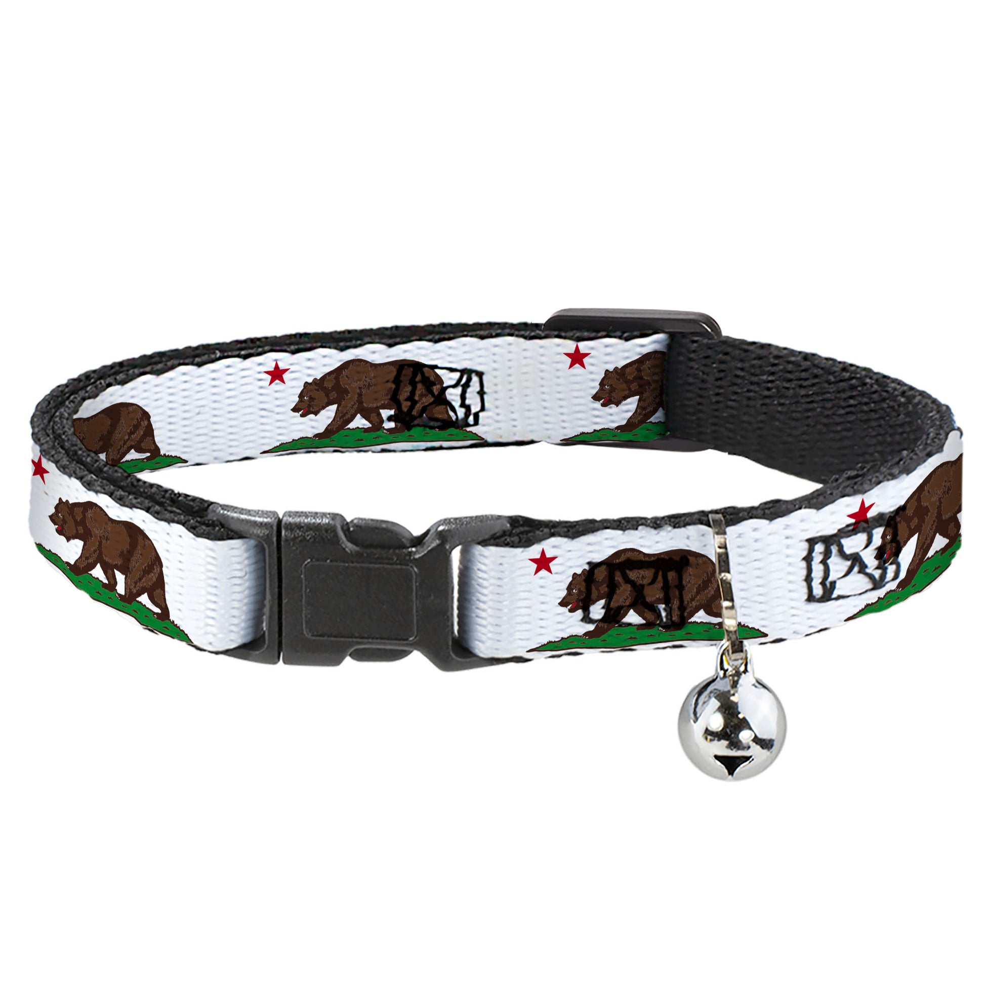 Cat Collar Breakaway - Cali Bear White Breakaway Cat Collars Buckle-Down