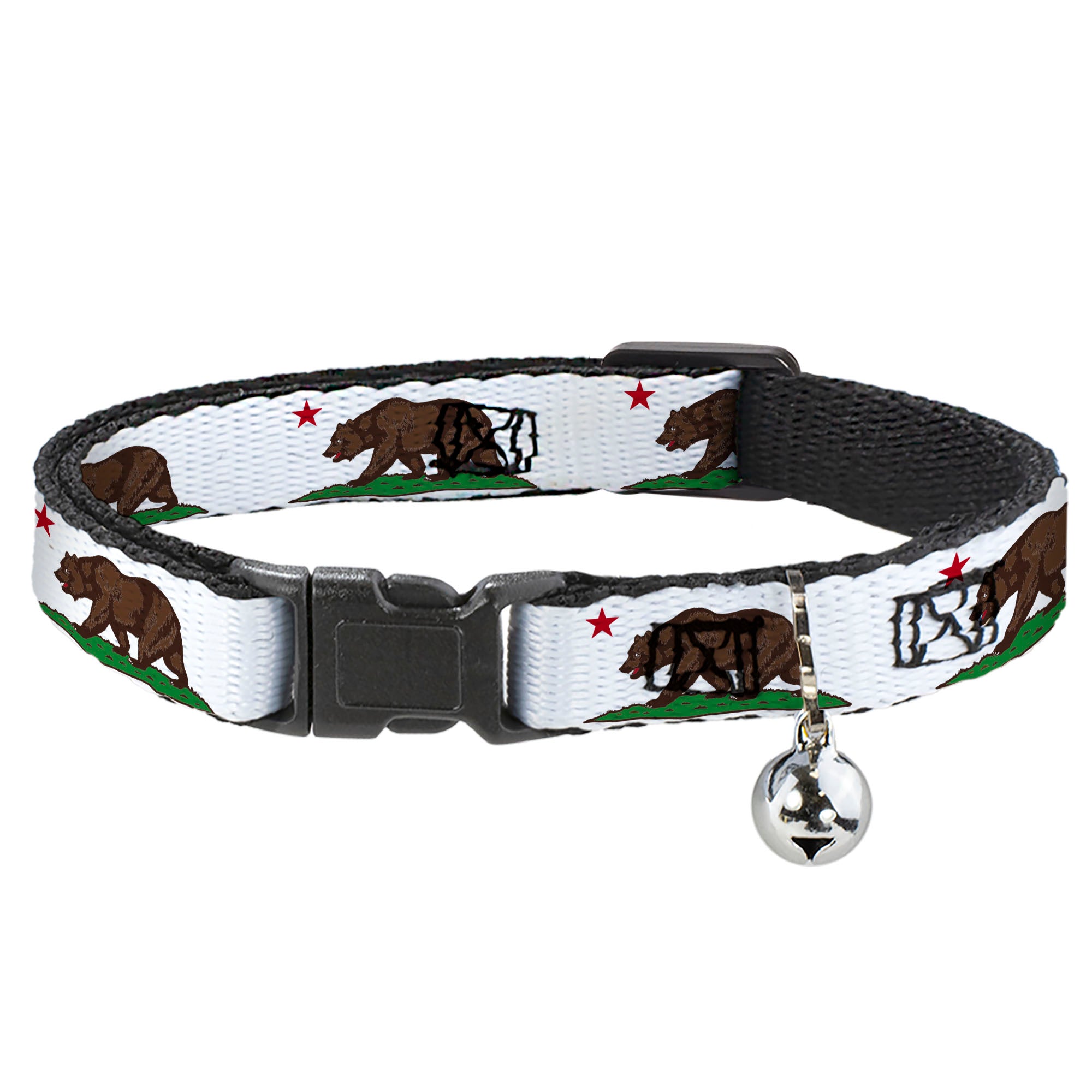 Cat Collar Breakaway - Cali Bear White Breakaway Cat Collars Buckle-Down