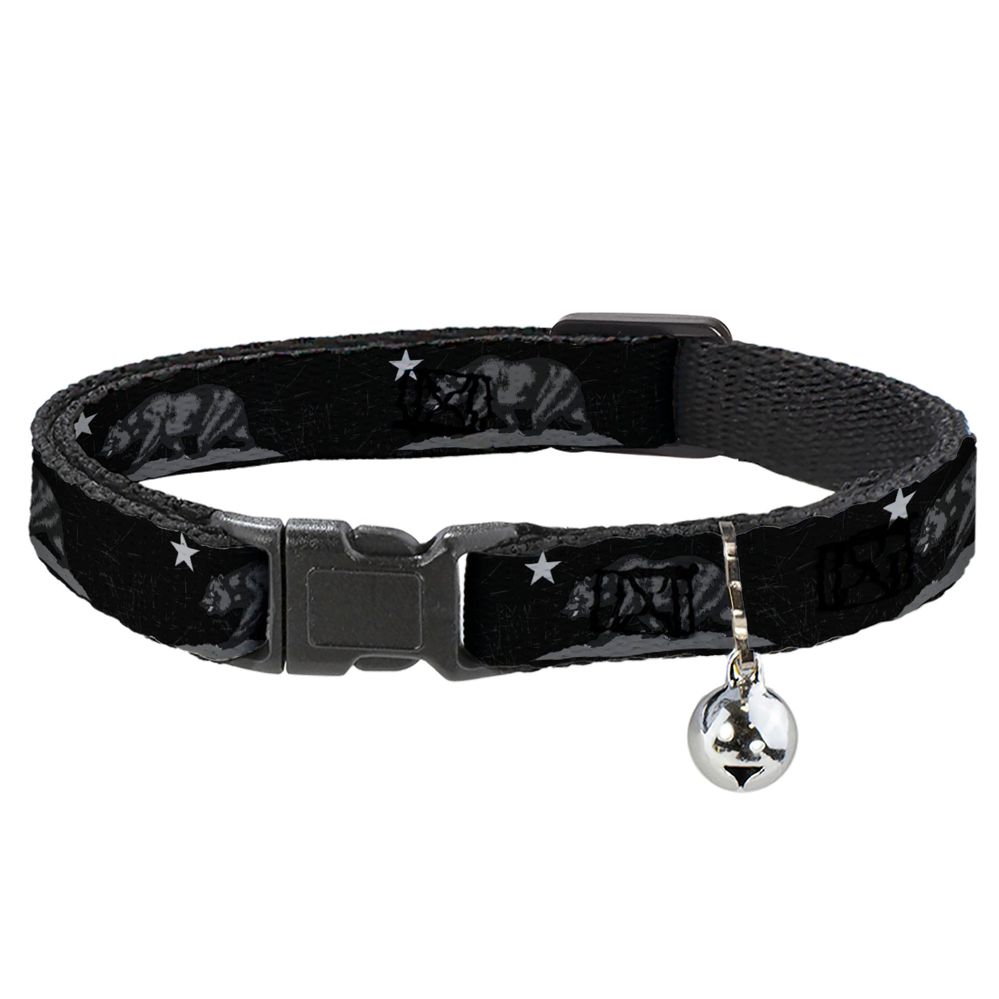 Cat Collar Breakaway - Cali Bear Black Grays Breakaway Cat Collars Buckle-Down