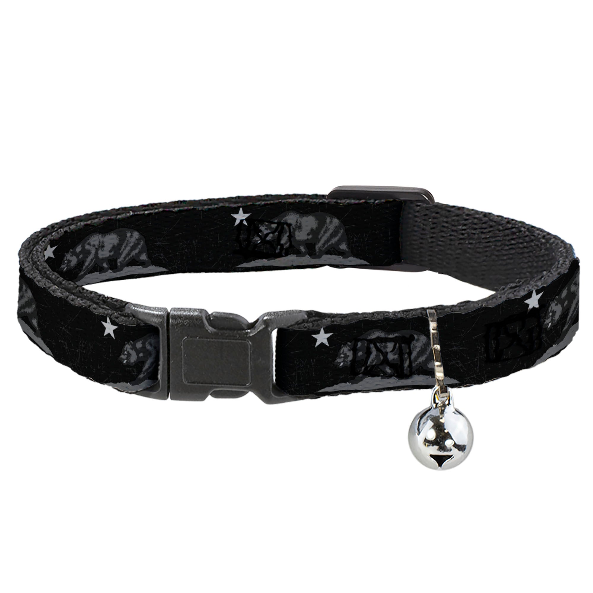 Cat Collar Breakaway - Cali Bear Black Grays Breakaway Cat Collars Buckle-Down