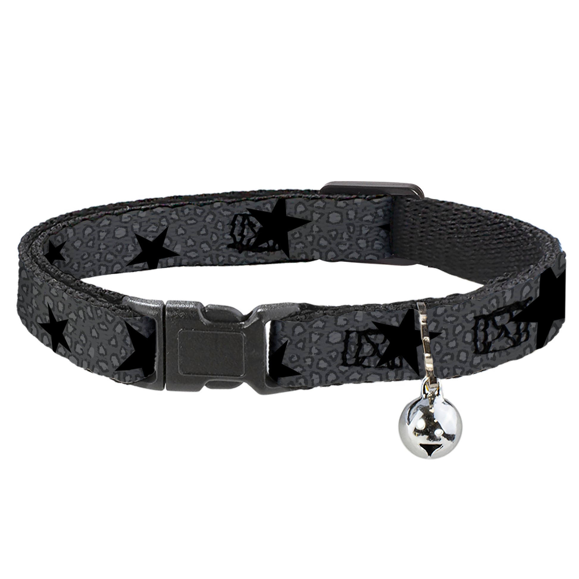 Cat Collar Breakaway - Cheetah Stars Gray Black Breakaway Cat Collars Buckle-Down
