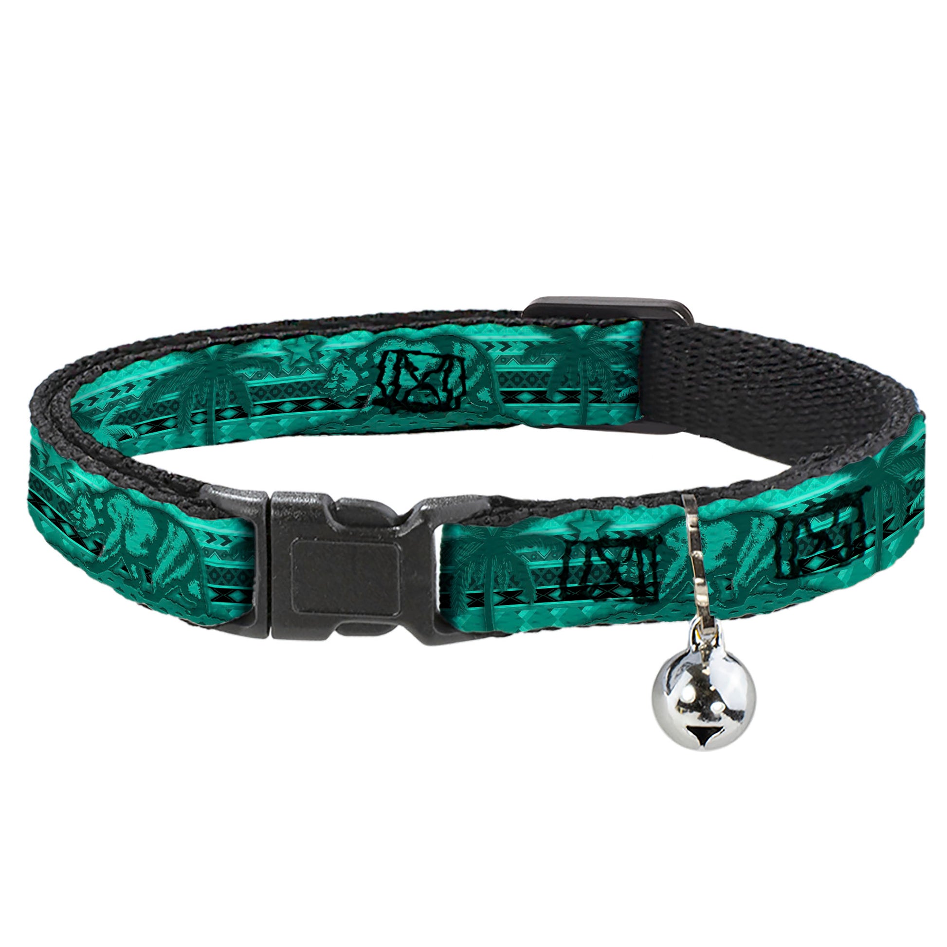Cat Collar Breakaway - Cali Bear Palm Trees Geometric Green Breakaway Cat Collars Buckle-Down