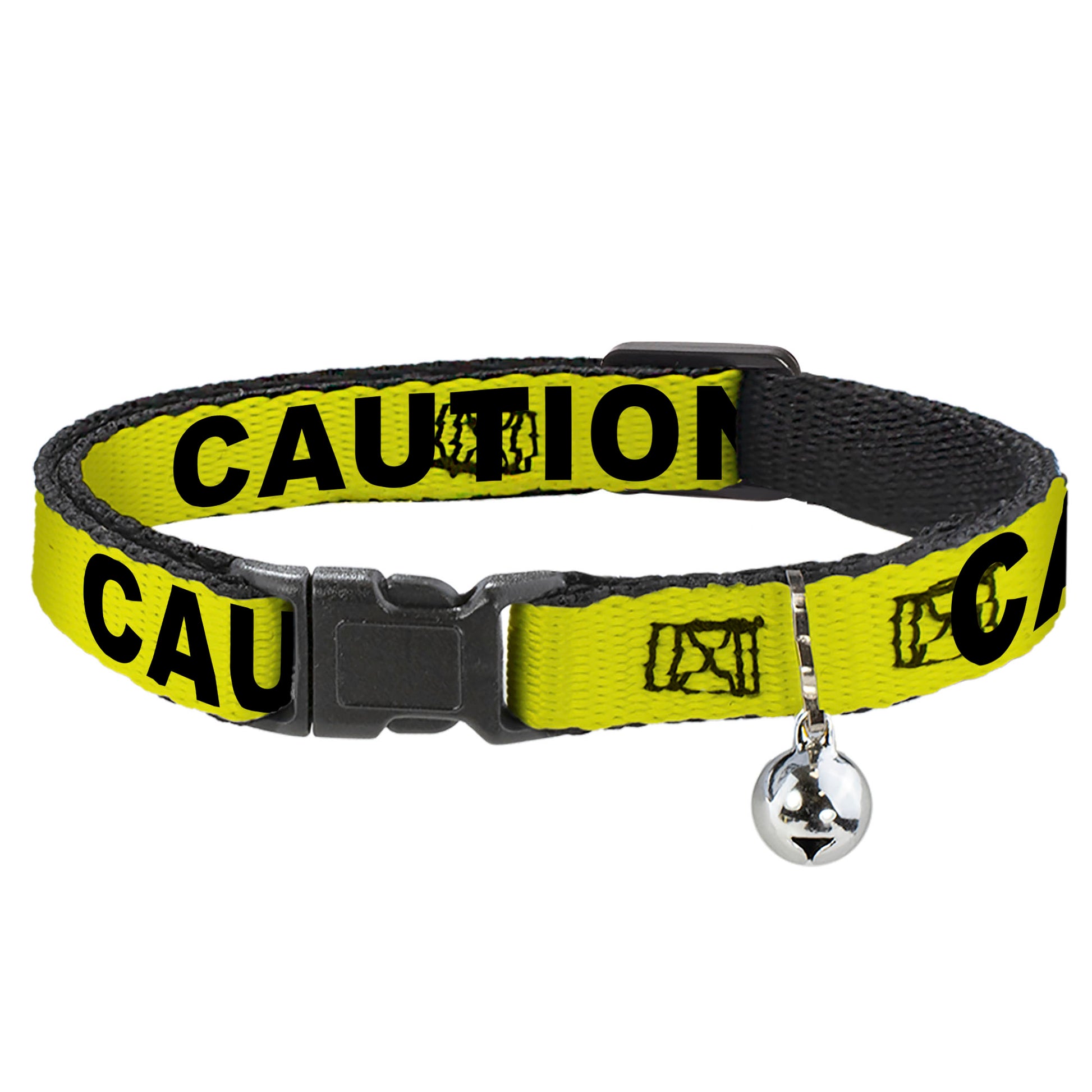 Cat Collar Breakaway - CAUTION Yellow Black Breakaway Cat Collars Buckle-Down