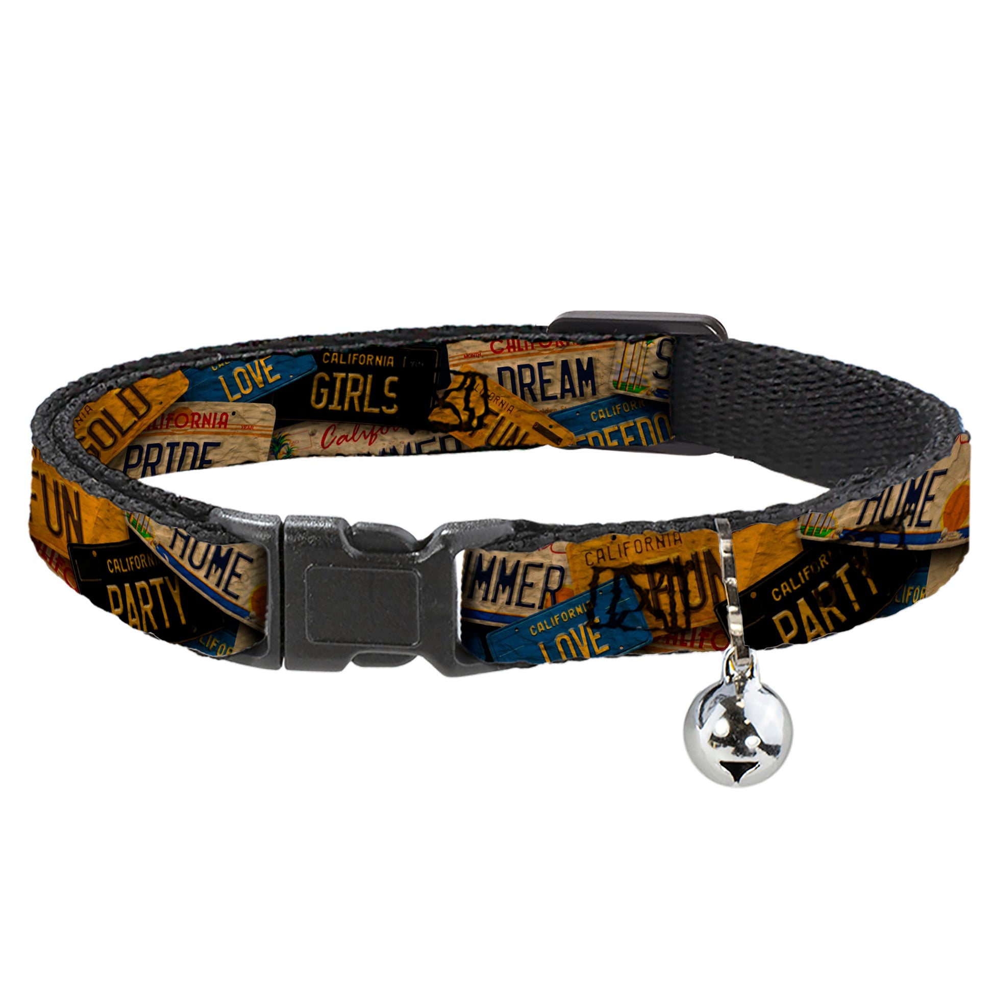 Cat Collar Breakaway - Cali License Plates Stacked Vintage Breakaway Cat Collars Buckle-Down