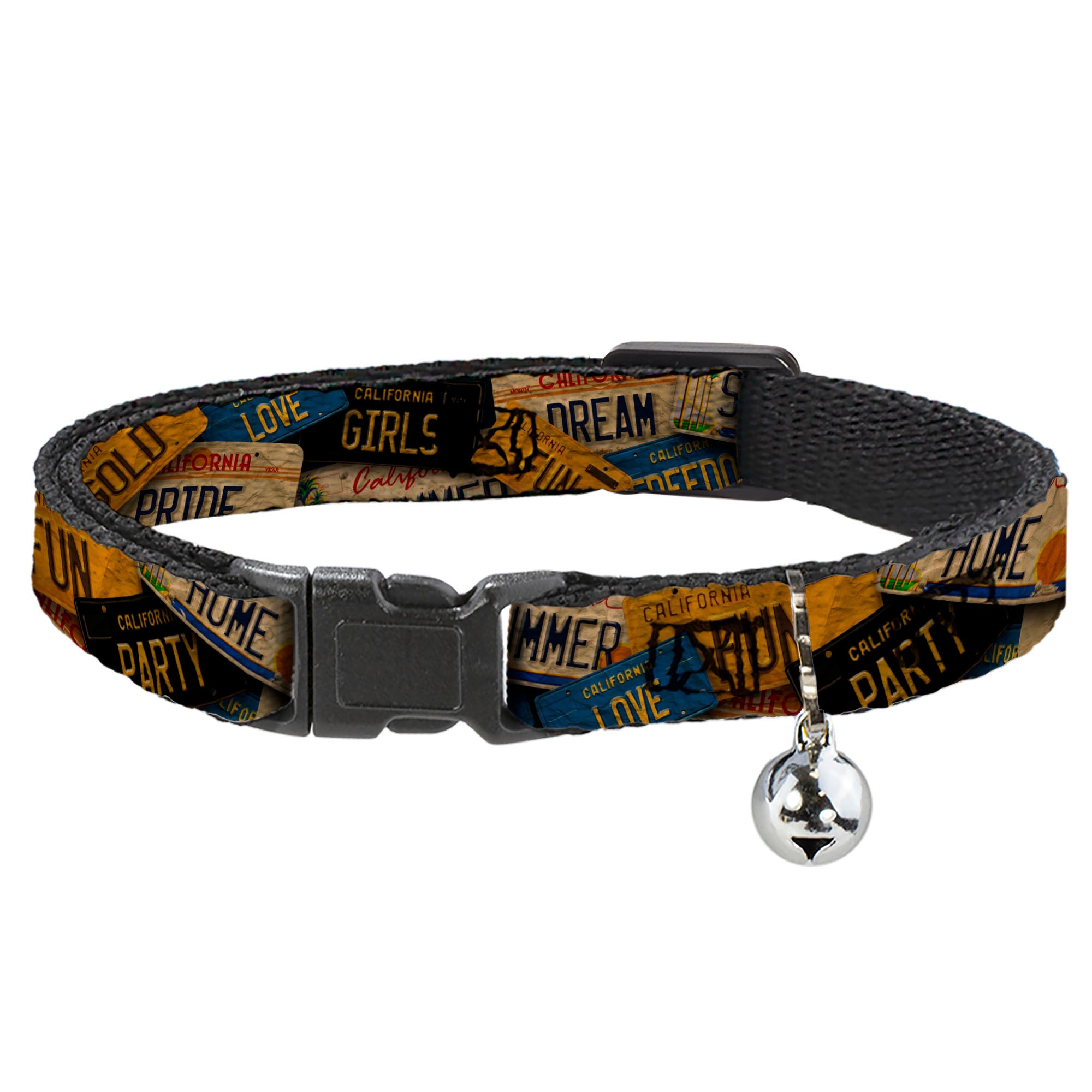 Cat Collar Breakaway - Cali License Plates Stacked Vintage Breakaway Cat Collars Buckle-Down