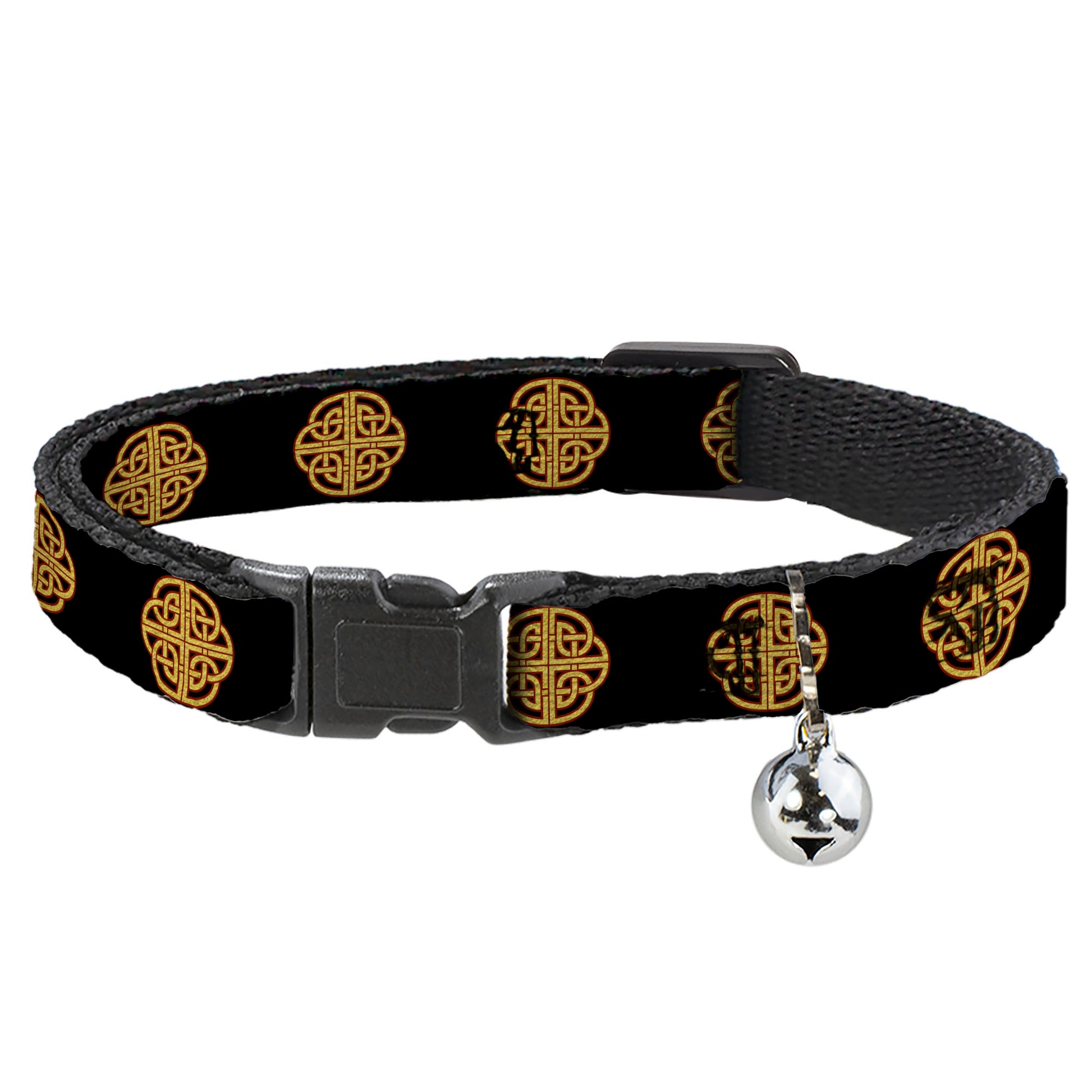 Cat Collar Breakaway - Celtic Knot Black Burgundy Gold Breakaway Cat Collars Buckle-Down