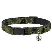 Cat Collar Breakaway - Camo Olive Skull Yard Breakaway Cat Collars Buckle-Down