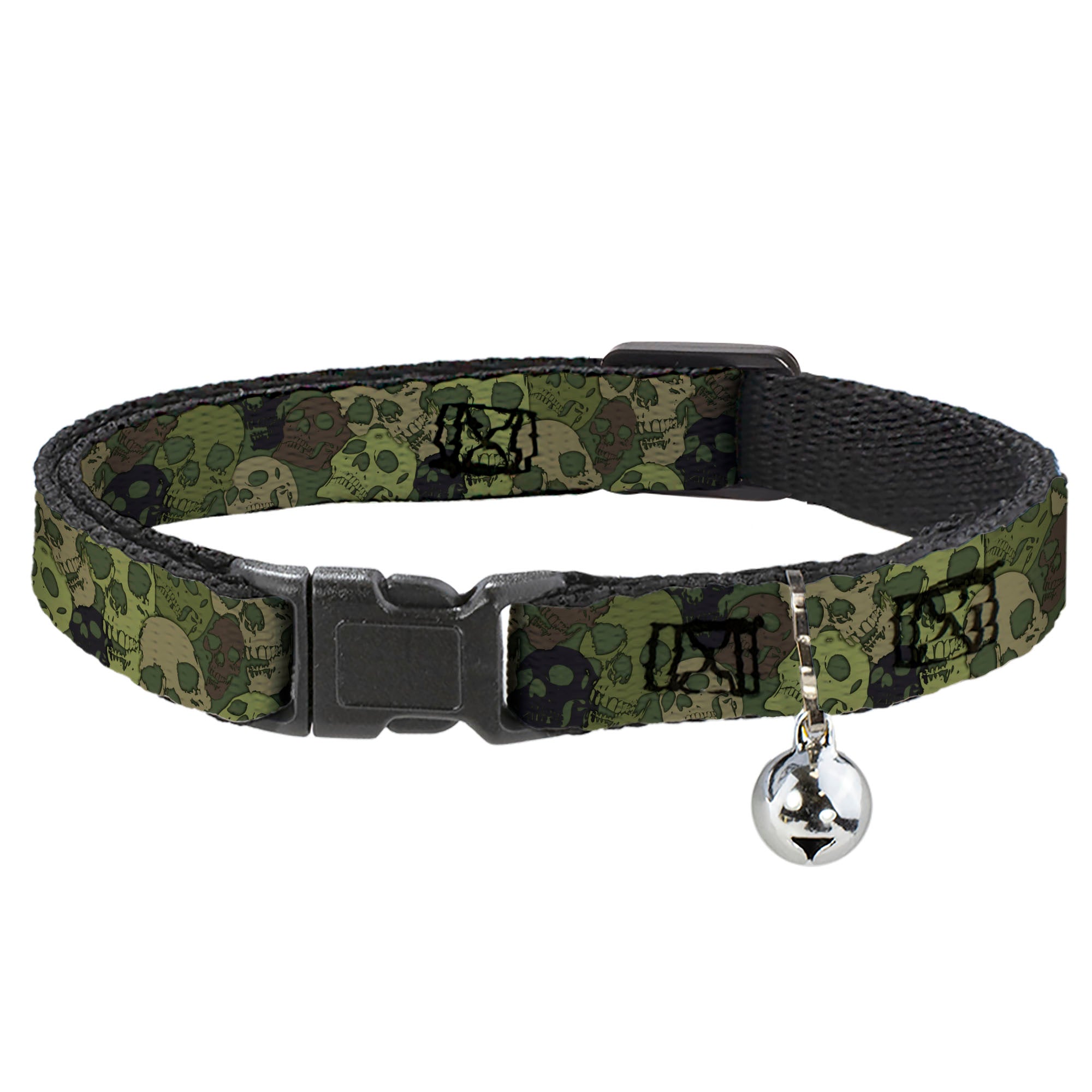 Cat Collar Breakaway - Camo Olive Skull Yard Breakaway Cat Collars Buckle-Down