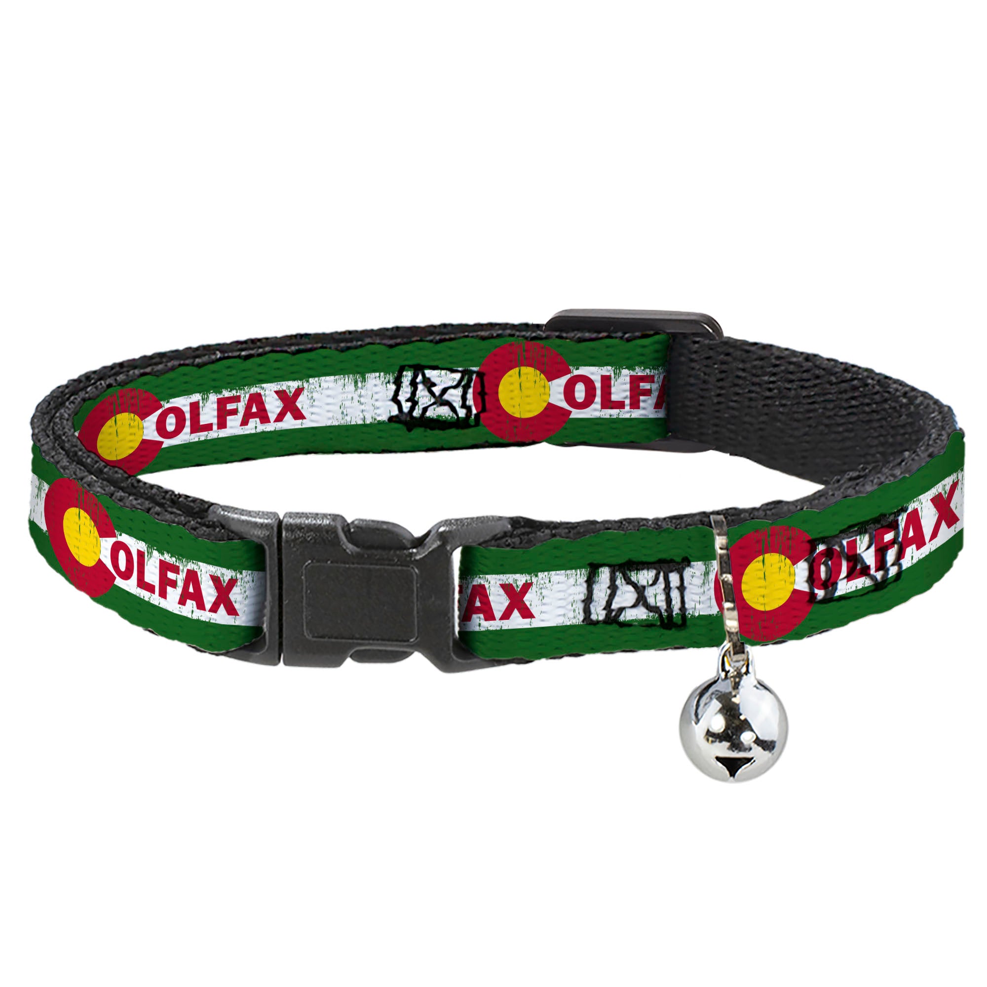 Cat Collar Breakaway - COLFAX Green Stripe Weathered Breakaway Cat Collars Buckle-Down