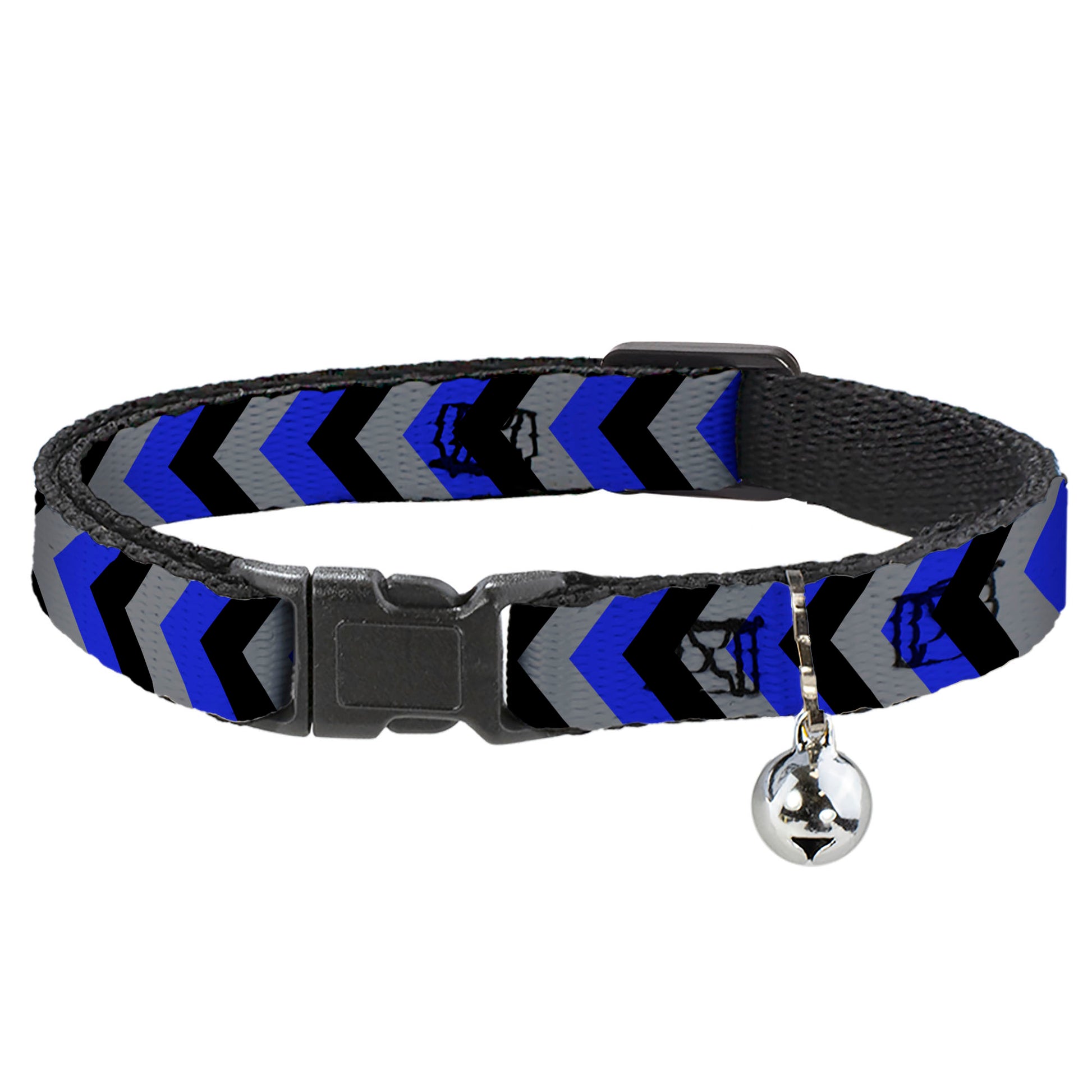 Cat Collar Breakaway - Chevron Blue Black Gray Breakaway Cat Collars Buckle-Down