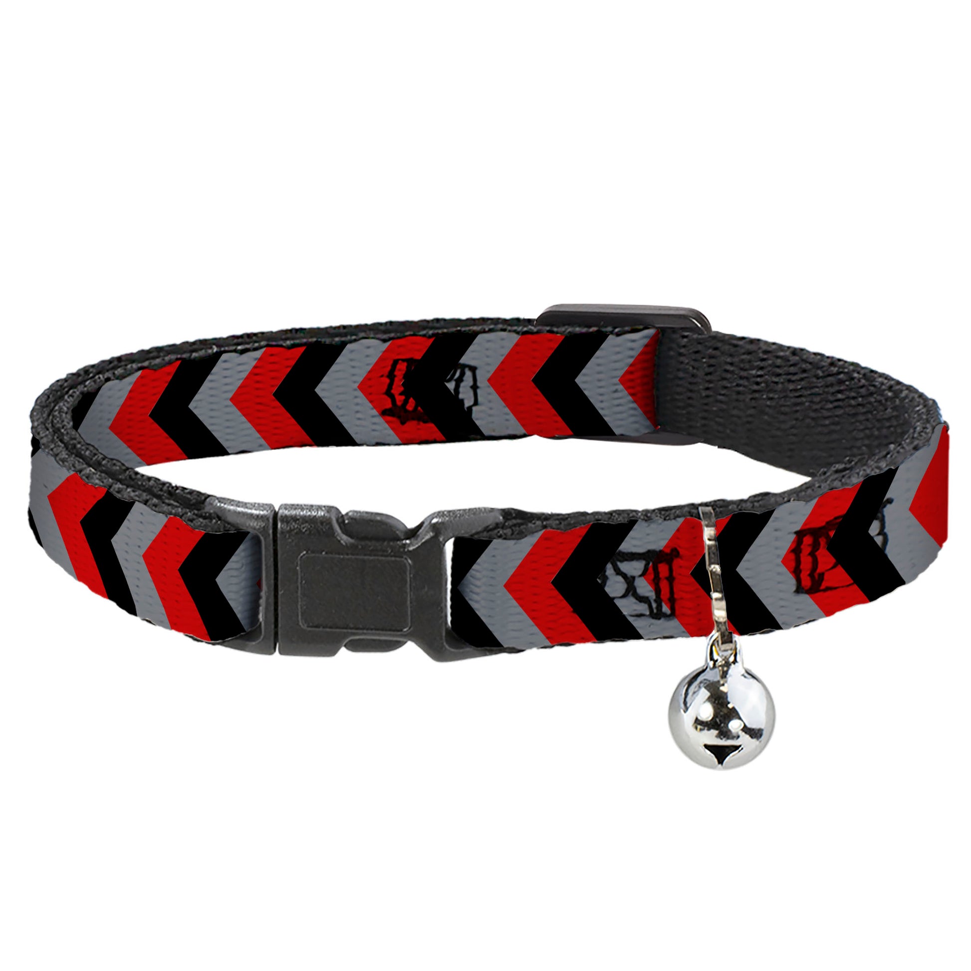 Cat Collar Breakaway - Chevron Red Black Gray Breakaway Cat Collars Buckle-Down