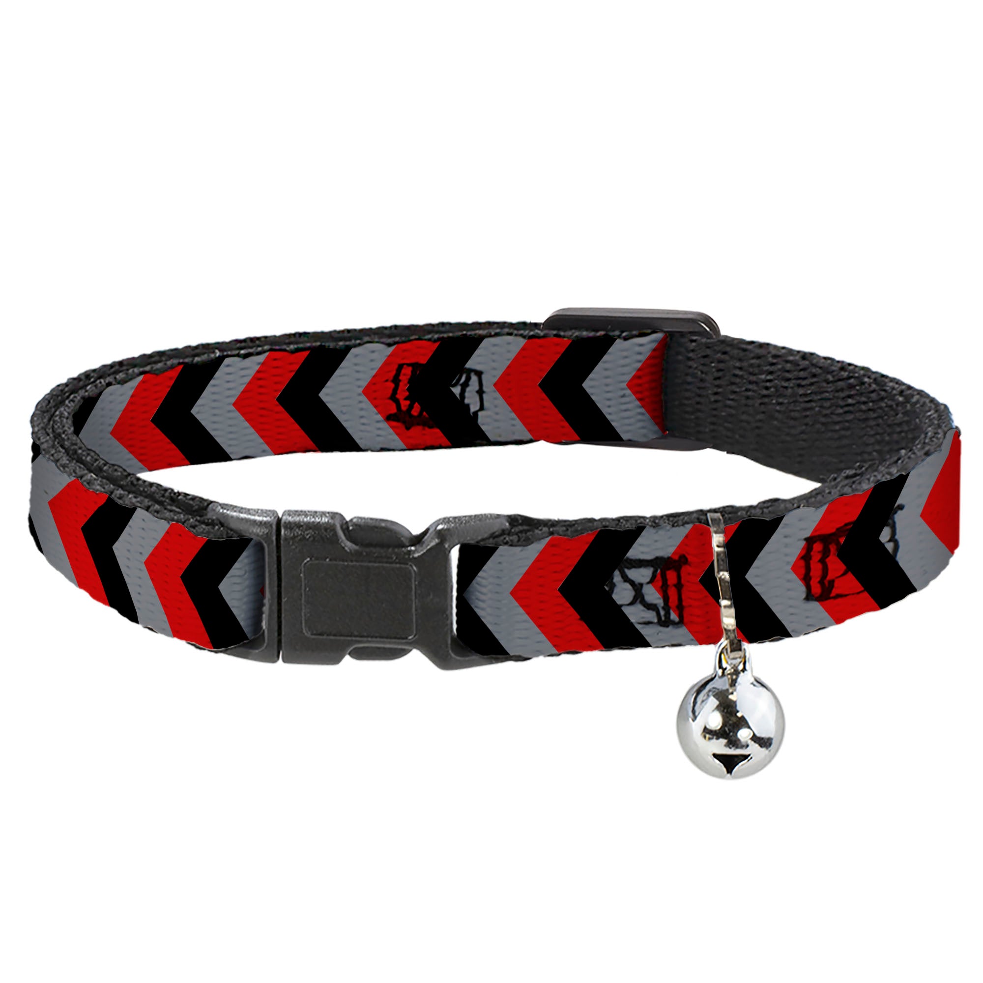 Cat Collar Breakaway - Chevron Red Black Gray Breakaway Cat Collars Buckle-Down